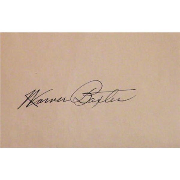 Warner Baxter signature slip