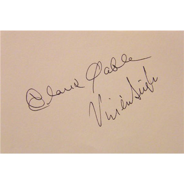 Clark Gable and Vivien Leigh signature slip