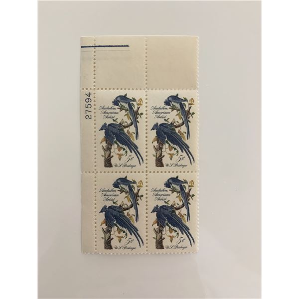 1963 5c John James Audubon Plate Block Stamps