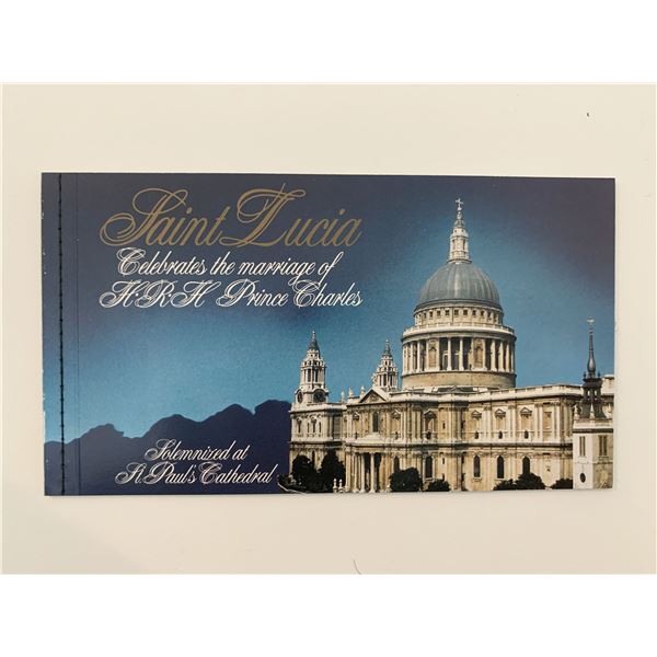 St. Lucia Prince Charles and Lady Diana commemorative wedding stamp booklet