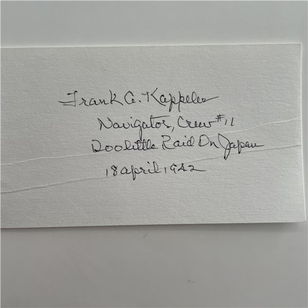 WW2 Dolittle Raid Frank A. Kappeler original signature