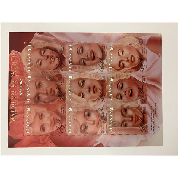 Marilyn Monroe Guyana stamp sheet