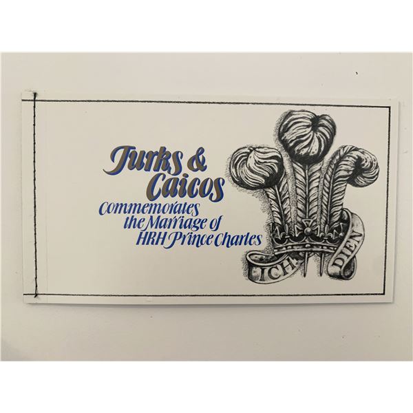Turks & Caicos Prince Charles and Lady Diana commemorative wedding stamp booklet