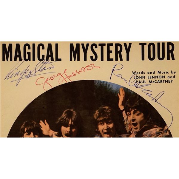 The Beatles signed music book