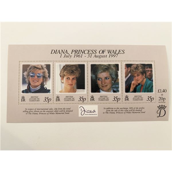 British Antarctic Territory Diana Princess of Wales commemorative stamp set