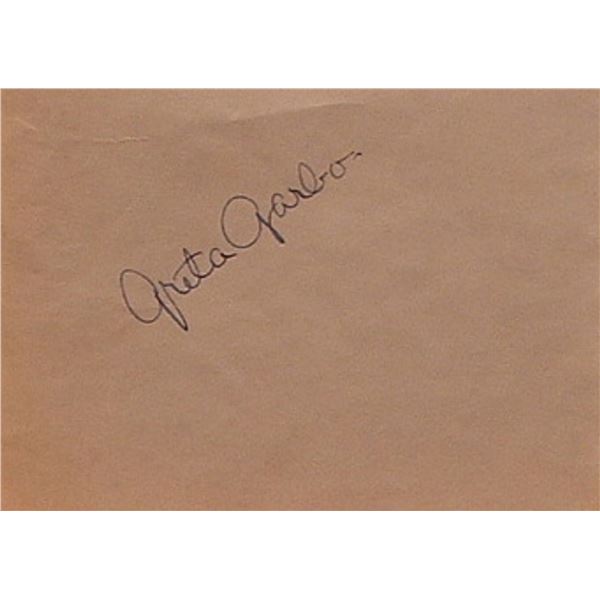 Greta Garbo signature slip