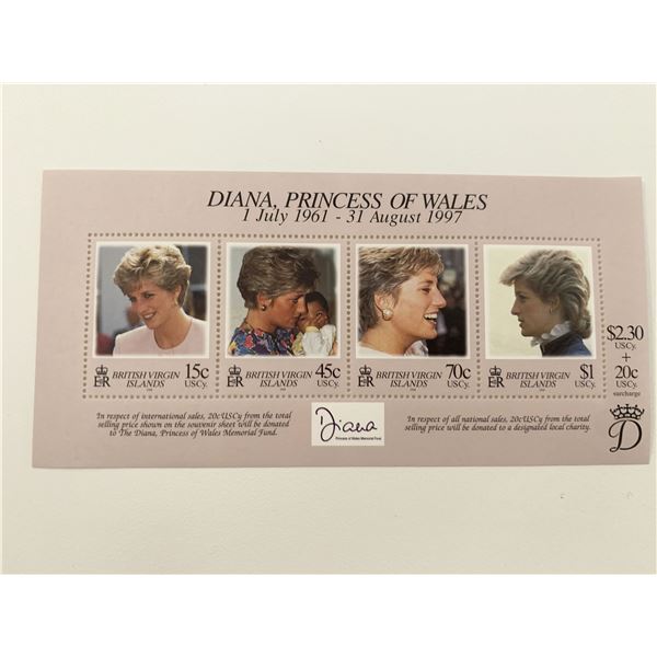 British Virgin Islands Diana Princess of Wales commemorative stamp set