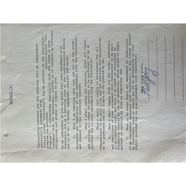 Neil Young signed contract