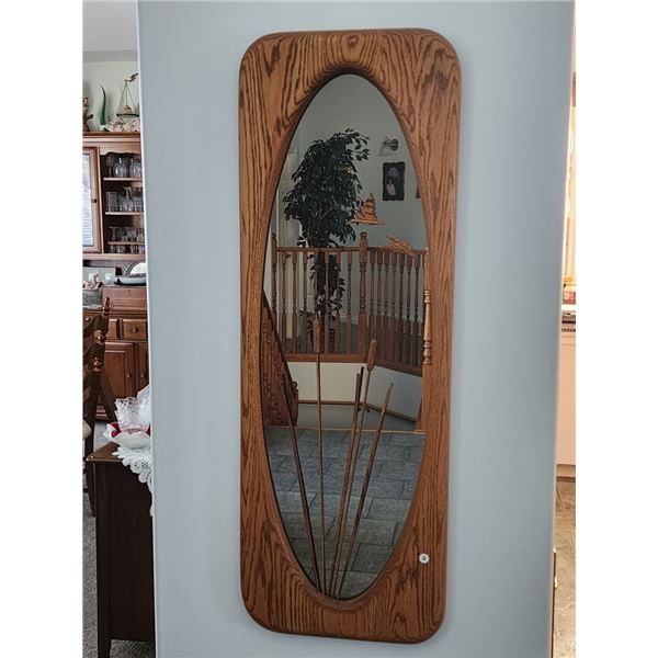 Beautiful Mirror Inset Wooden with Geese & Cattails