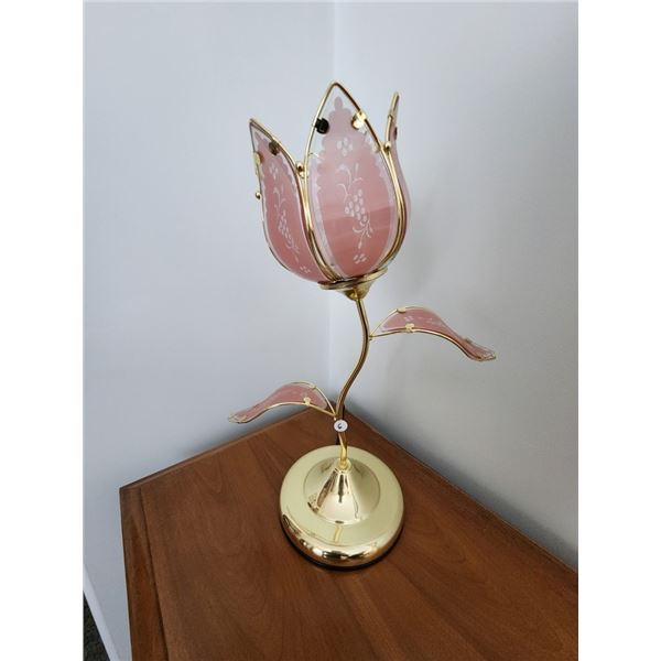 Rose Colored Flower Touch Lamp
