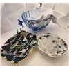 Image 2 : Vintage Indiana Glass Ice Blue Bowl, Royal Winston Dish, Napkin Holders, Windmill Bowl