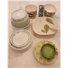 Image 2 : Green Leaf, Floral Bowls & Plates