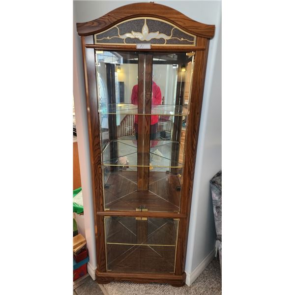 Corner Display Cabinet Mirrored with lights