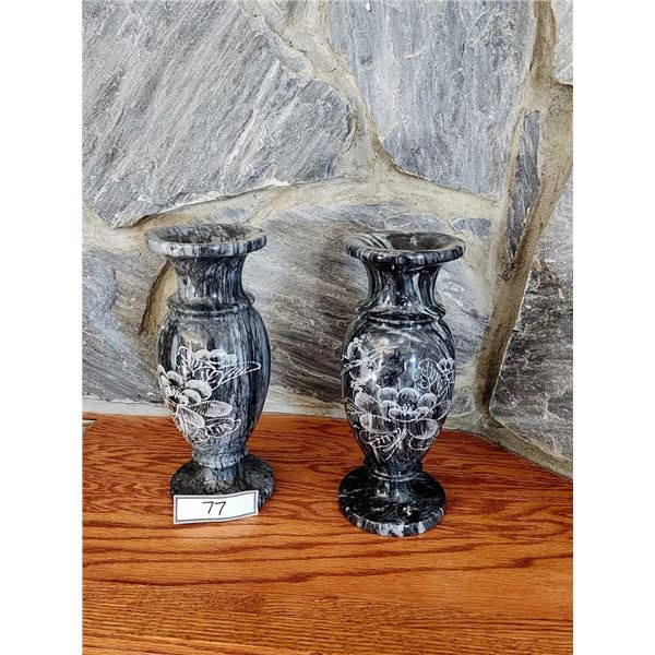 Etched Marble Vases