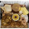 Image 1 : Vintage Glassware, Napkins, Goblets, Candles, Sunflower Plate