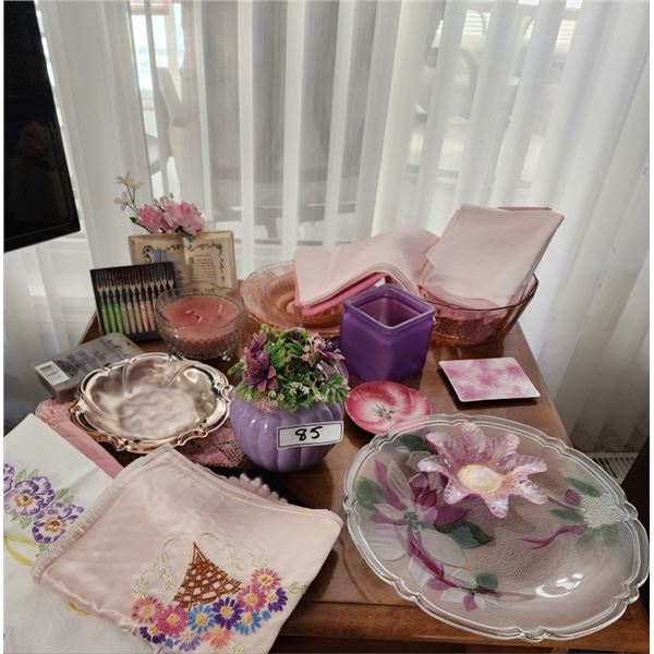 Vintage Glassware, Pink & Purple Collection
