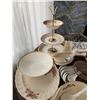 Image 4 : Vintage 3 Tier Cake/Dessert Stand, Vintage Plates & Dishes, Gravy Boats, Bowls, Napkins, Spoons