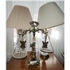 Image 1 : Pair of Cherub Antique Lamps with glass & marble base & Antique Scale