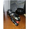 Image 3 : RARE Vintage Ceramic Black Panther, vases & clock