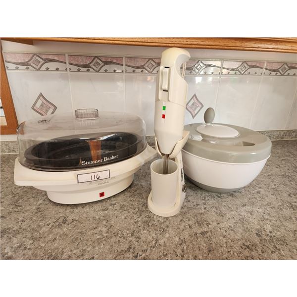 Rival Automatic Steamer, Salad Spinner, Italian Hand Blender/Mixer