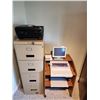 Image 2 : Brother Word Processor with monitor, Filing Cabinet, 3 Shelf Stand on Wheels, HP Office Jet Printer
