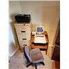 Image 4 : Brother Word Processor with monitor, Filing Cabinet, 3 Shelf Stand on Wheels, HP Office Jet Printer
