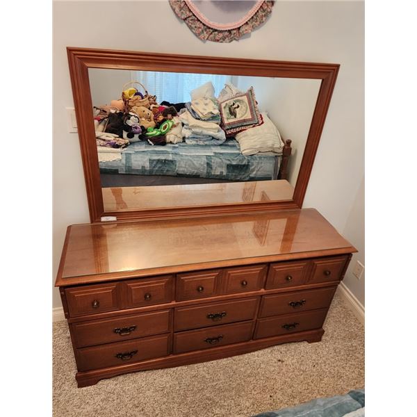 Maple Dresser with Glass Top