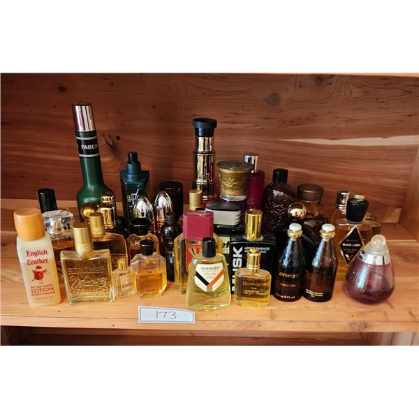 Large Assortment of Men's Cologne & Shaving Bag