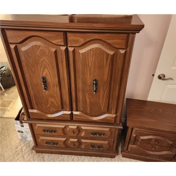 Armoire & Night Stand with Glass