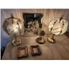 Image 1 : Vintage Touch Lamps, Vintage Mirror with Etched Design, Vintage Clock, Photo Frames
