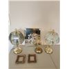 Image 2 : Vintage Touch Lamps, Vintage Mirror with Etched Design, Vintage Clock, Photo Frames