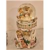 Image 3 : Musical Cherub Double Water Globe, Cherub Garden Collectible, Angel In the Garden Candle Holder