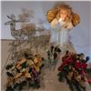 Image 1 : Animated Figurine Angel, 2 Poinsettia Centerpieces, Deer Display