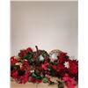 Image 2 : Poinsettia Decor with 2 Wreaths, 1 Centerpiece, Bowl & Candle Holders
