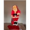 Image 1 : RARE Vintage Blowmold Lighted 5 foot Santa & Large 5 foot tall Cloth Stocking
