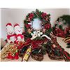 Image 1 : Christmas Wreath, Handmade Snowmen, Snowflake Garland, 2 Door Display with Ribbon with Bells