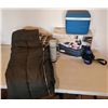 Image 1 : 5 lb Sleeping Bag (34'x80"), Comfort-Rest Air Mattress (80"x60"'x22"), Rubbermaid Cooler, Thermos