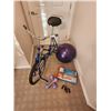 Image 1 : Stationary Bike, Fitness Ball, Weights, 2 Pull Up Exercisers, Hand Grip Strengtheners