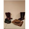Image 1 : 3 Pairs of Size 10 Boots & RCMP Hat with Holder