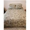 Image 1 : Queen Brass Coating / Porcelain Headboard & Frame with Mattress, Box Spring & Bedding
