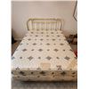 Image 4 : Queen Brass Coating / Porcelain Headboard & Frame with Mattress, Box Spring & Bedding