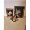 Image 2 : Vintage Needlepoint German Shepard Framed Picture, Framed Copper Picture, Ceramic Shepard