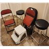 Image 1 : Red & Black Foldable Chairs, Bar Stools & Steep Stool