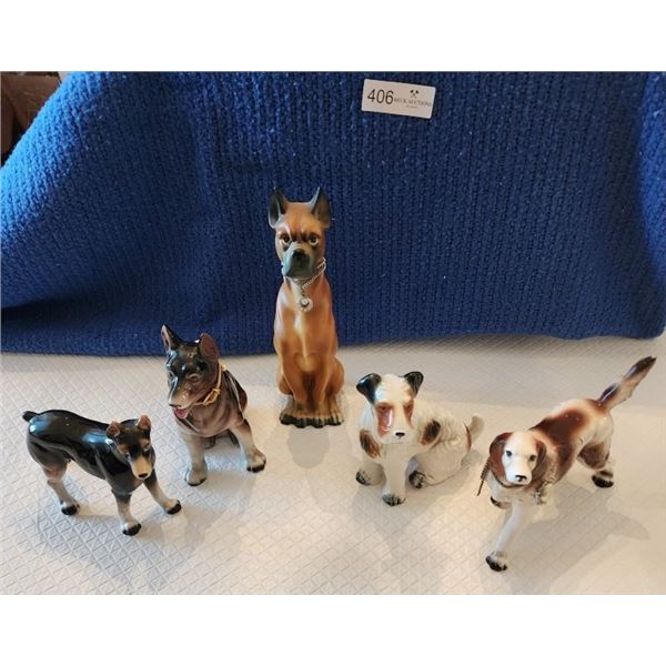 Vintage Dog Figurines Ceramic/Porcelain
