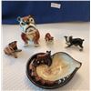 Image 1 : Vintage Mack Truck Bulldog Bank, Vintage Tilso Handpainted Ceramic Ashtray, Boxer Dog & Puppies