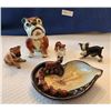 Image 2 : Vintage Mack Truck Bulldog Bank, Vintage Tilso Handpainted Ceramic Ashtray, Boxer Dog & Puppies