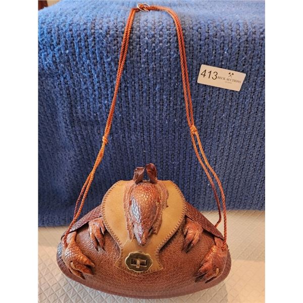 1940's Vintage Taxidermy Armadillo Handbag