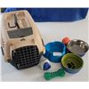 Image 1 : Pet Taxi (Carrier), Dog Dishes,& Toys