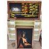 Image 1 : Mid Century Modern Painting of Nude Woman on Black Velvet & Forest Landscape