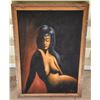 Image 3 : Mid Century Modern Painting of Nude Woman on Black Velvet & Forest Landscape